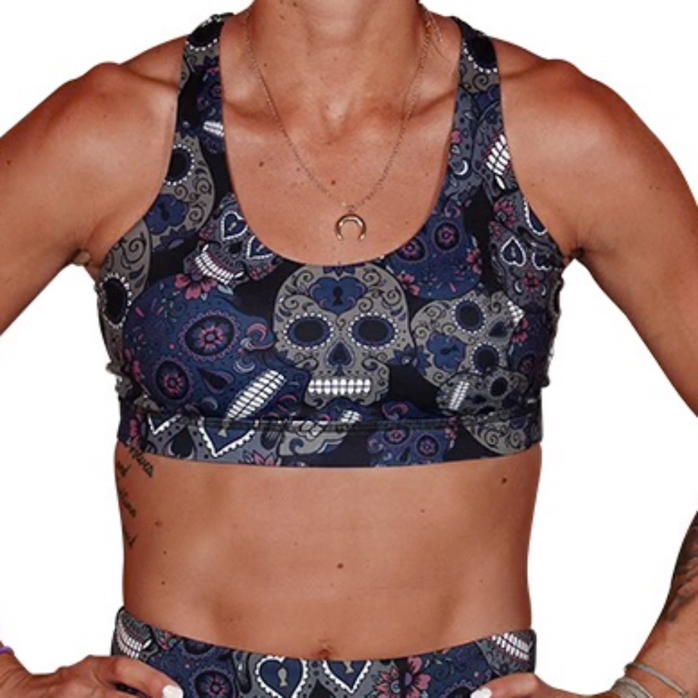 Butterfly Black Midnight Skull Bra